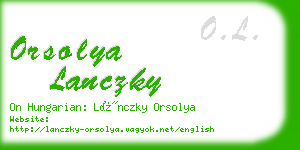orsolya lanczky business card